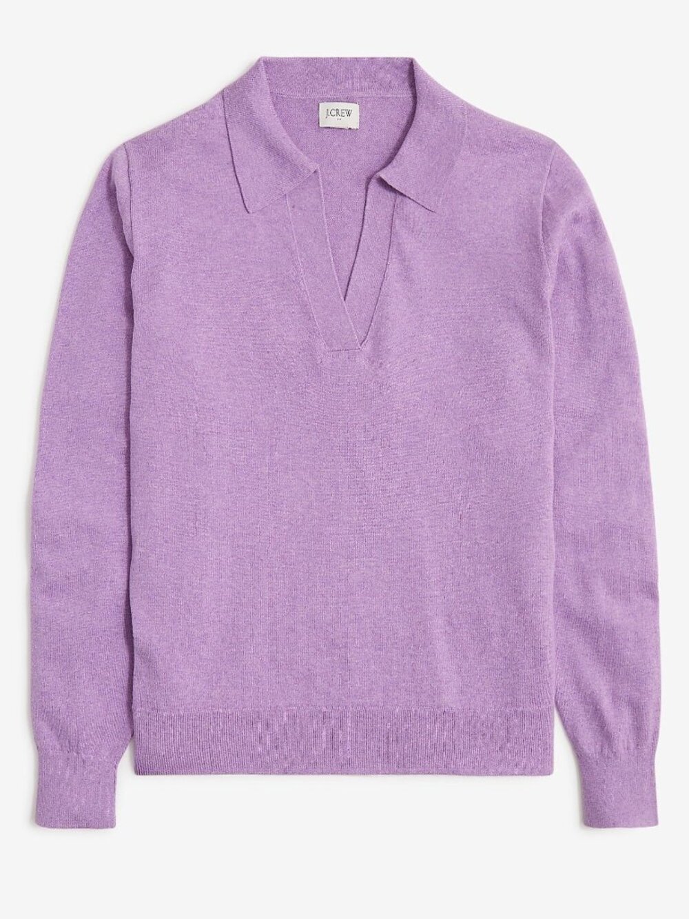 New J.Crew 100% Cotton Polo Sweater Heather Lilac Small